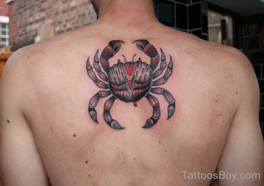 Crab Tattoo On Back-TB12103