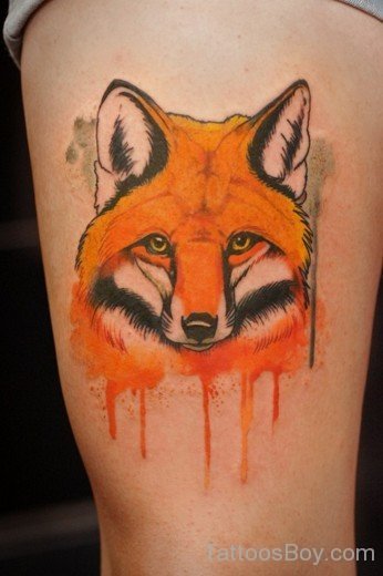 Fantastic Fox Tattoo On Thigh-TB12049