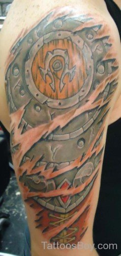 Fantstic Armor Tattoo On Half Sleeve-TB1094