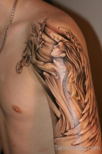 Female Guardian Angel Tattoo-TB12074