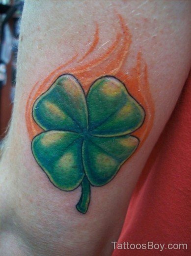 Fiery Clover Tattoo On Shoulder-TB12117