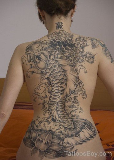 Fish Tattoo Design On Back-TB12187