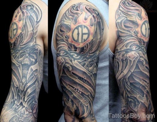 Flaming Circle Armor Tattoo-TB1095