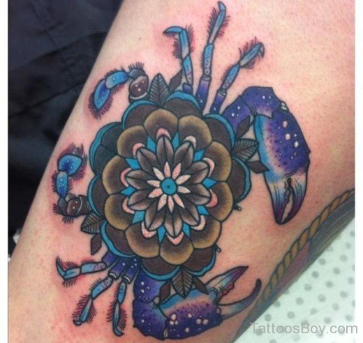 Flower And Crab Tattoo-TB12106