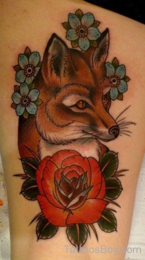 Flower-And-Fox-Tatttoo-