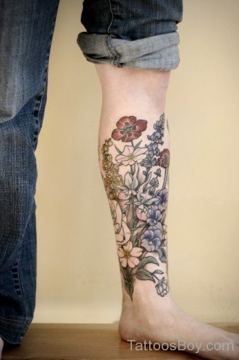 Flower Tattoo Design Ib Leg-TB1067