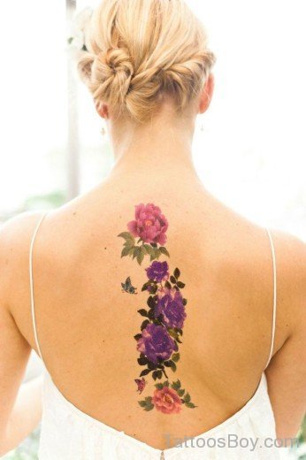 Flower Tattoo On Back-TB12055