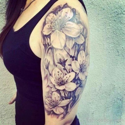Flower Tattoo On Half Sleeve-TB1070