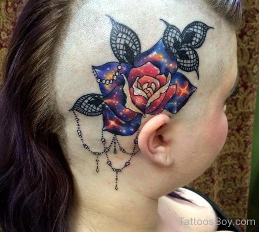Flower Tattoo On Head-TB1099