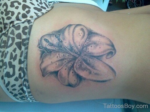 Flower Tattoo On Rib-TB12060