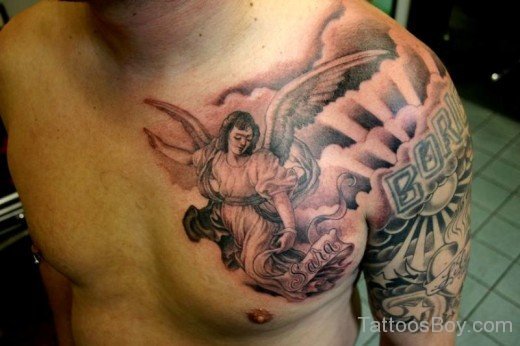 Angel Tattoo On Chest 