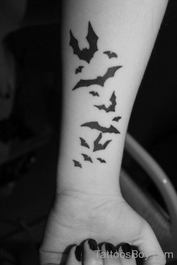 Flying  Bat Tattoo On Wrist-TB1269