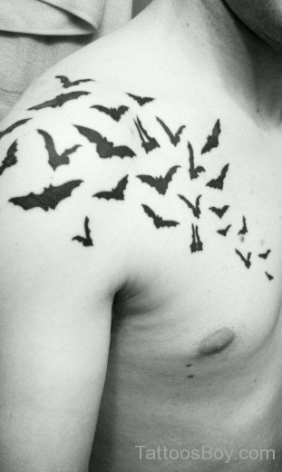 Flying Bats Tattoo On Chest-TB1272