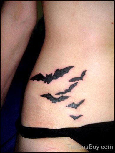 Bats Tattoo On Stomach