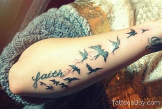 Flying Birds And Faith Tattoo-TB12199