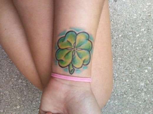 Four Leaf Clover Tattoo On Wrist-TB12122