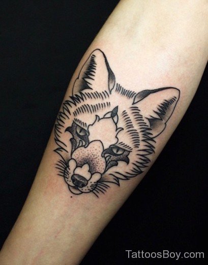 Fox Face Tattoo On Arm-TB12064