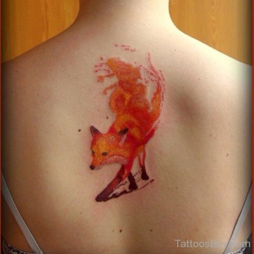 Fox Tattoo Design On Back-TB12073