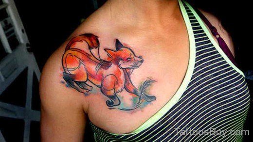 Fox Tattoo Design On Chest 1-TB140