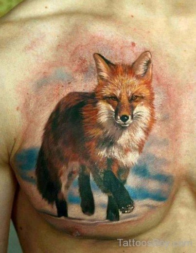 Fox Tattoo Design On Chest-TB105