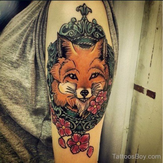 Fox Tattoo Design On Shoulder-TB106