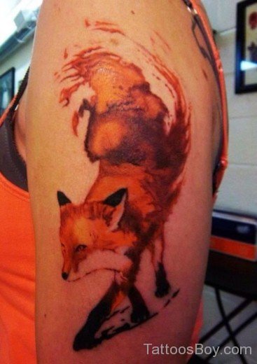 Fox Tattoo Design On Shoulder-TB12078