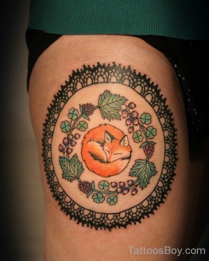 Fox Tattoo Design On Thigh 4-TB12080