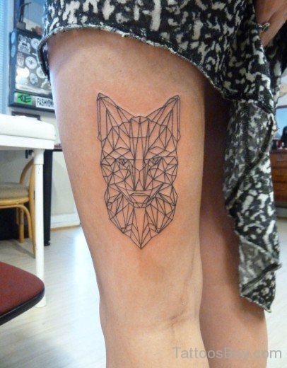 Fox Tattoo Design On Thigh2-TB12082