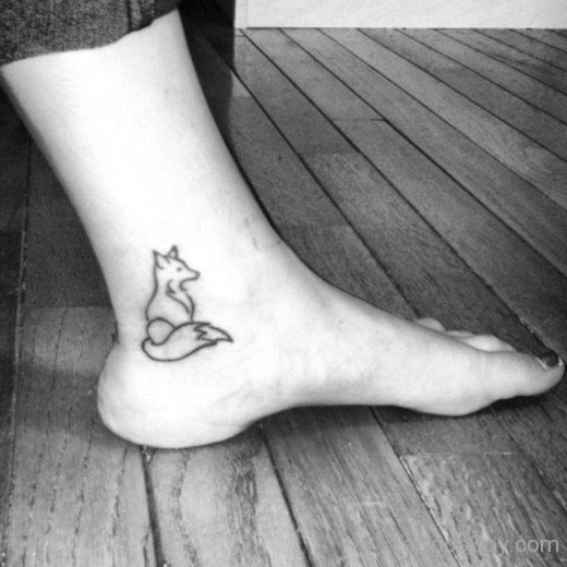 Fox Tattoo On Ankle-TB12087