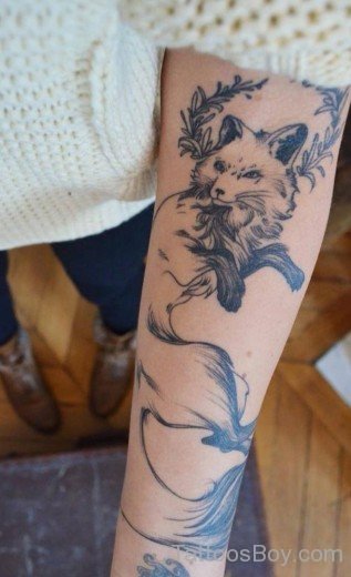 Fox Tattoo On Arm-TB146
