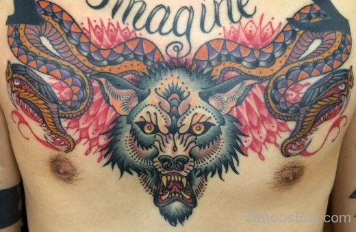 Fox Tattoo On Chest-TB12096