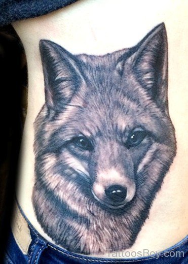 Fox Tattoo On Stomach-TB157