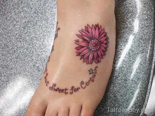 Gerber Daisy Tattoo On Foot-TB1076