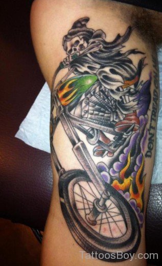 Ghost Rider Tattoo On Bicep-TB1223