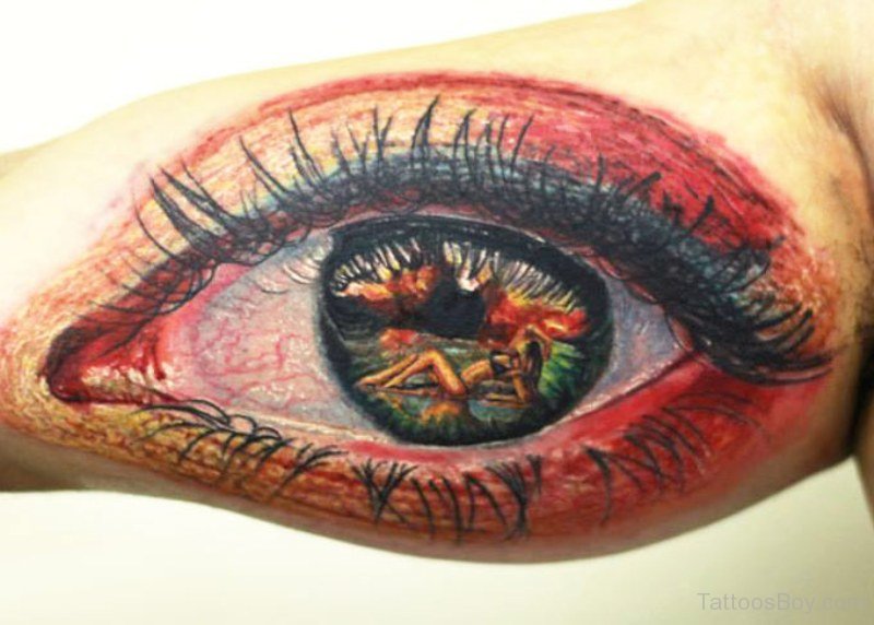 Graceful Eye Tattoo Design.
