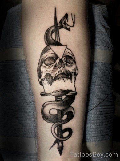 Grey Dagger Tattoo