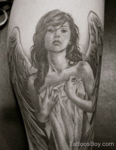 Grey Guardian Angel Tattoo-TB12085