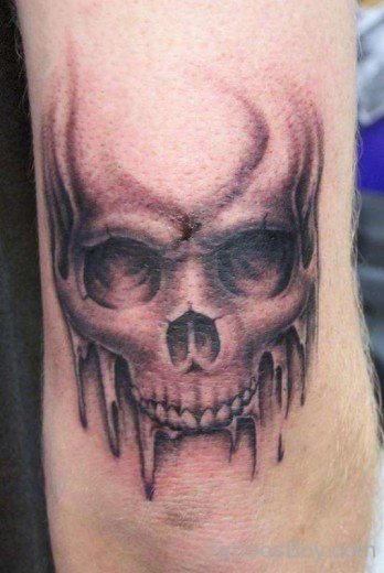 Grey Ink Skull Tattoo-TB135