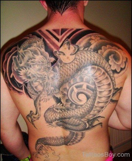 Grey Inked Dragon Tattoo-Tb1226