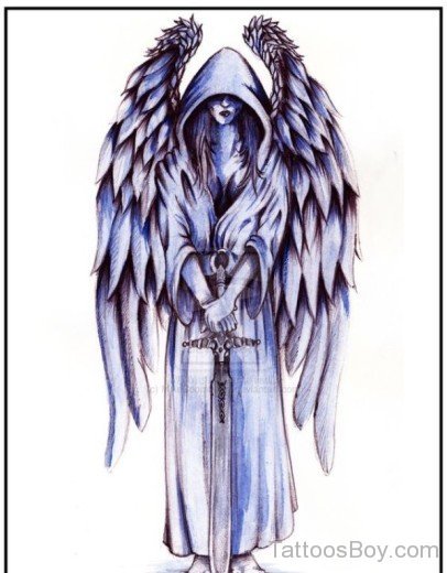 Guardian Angel Tattoo Design 7-TB12095