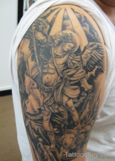 Guardian Angel Tattoo Design On Half Sleeve-TB12097