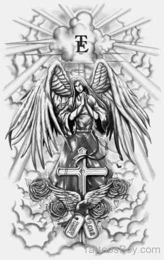 Guardian Angel Tattoo Design-TB12101