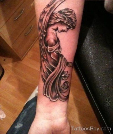 Attractive Guardian Angel Tattoo