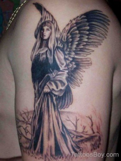 Guardian Angel Tattoo On Bicep4-TB12115