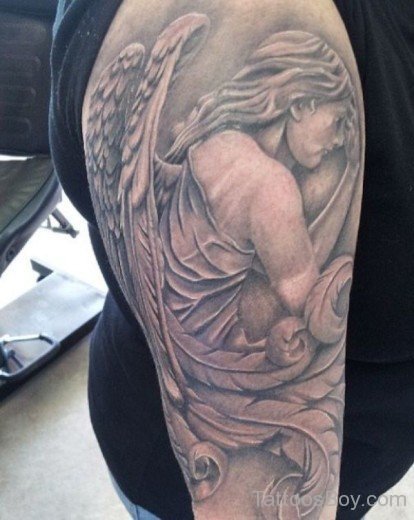 Guardian Angel Tattoo On Half Sleeve 7-TB12119