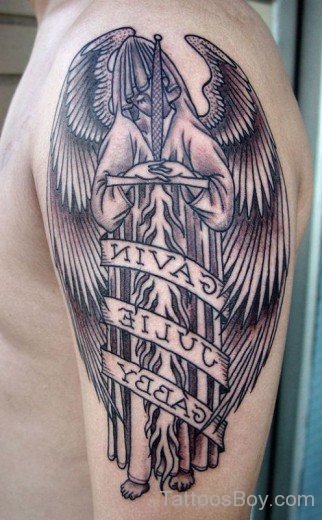 Guardian Angel Tattoo On Shoulder5-TB12128