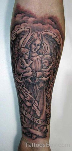 Stylish Guardian Angel Tattoo 