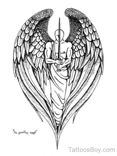 Guardian Angel Tattoo Design