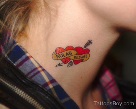 Heart Tattoo On Neck-TB1079