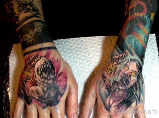 Horror Zombie Tattoo On Hand-TB1034
